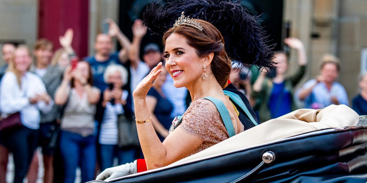 Queen Mary of Denmark Wears Diamond Necklace Tiara to a Private Royal Wedding