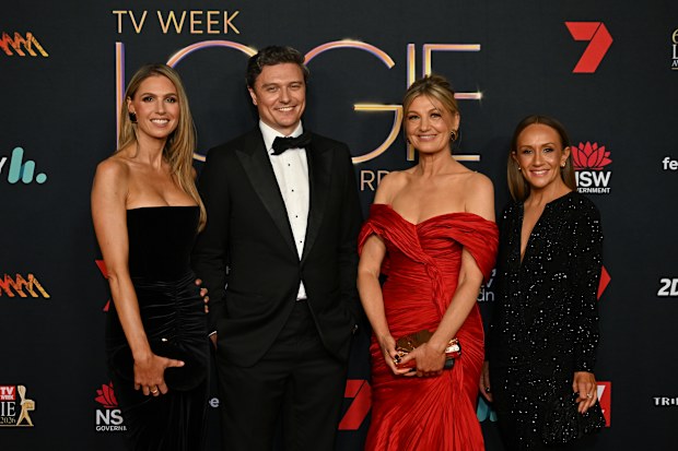 Logies 2026: Amelia Adams, Adam Hegarty, Tara Brown and Dimity Clancey at the 2026 Logies