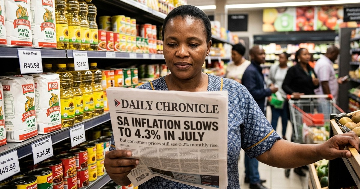South Africa gets inflation relief first time in five months as fuel prices fall, but renewed oil surge threatens the relief