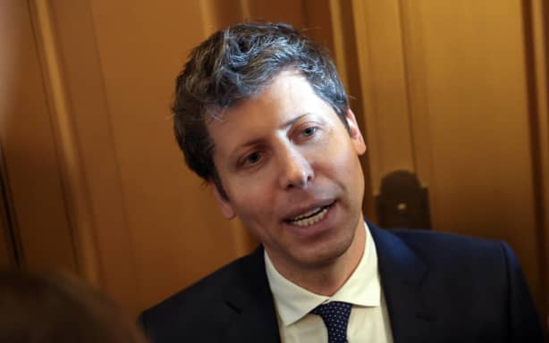 WASHINGTON, DC - JULY 29: Sam Altman, CEO of OpenAI, leaves a meeting at the U.S. Capitol on July 29, 2026 in Washington, DC. Altman is meeting with lawmakers to discuss artificial intelligence policy ahead of the August 1 deadline for AI leaders to develop a framework to limit AI security threats. Kevin Dietsch/Getty Images/AFP (Photo by Kevin Dietsch / GETTY IMAGES NORTH AMERICA / Getty Images via AFP)