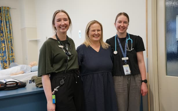 RMIP Director and Regional Co‑ordinator, Ashburton, Janine Lander (centre) with doctors Sam Tait and Hannah Wilkinson.