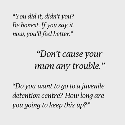 Questions police allegedly asked Runa, as recorded in her "suspect's notebook".