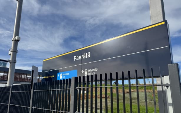 Auckland's new Paerātā railway station.