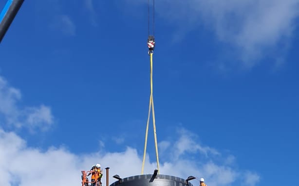 Rocket Lab's in-development 'Neutron' rocket, during stage 2 tank testing.