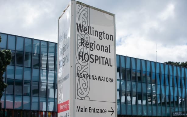 Wellington Regional Hospital entrance sign.