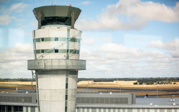 Air traffic control tower at Christchurch airport