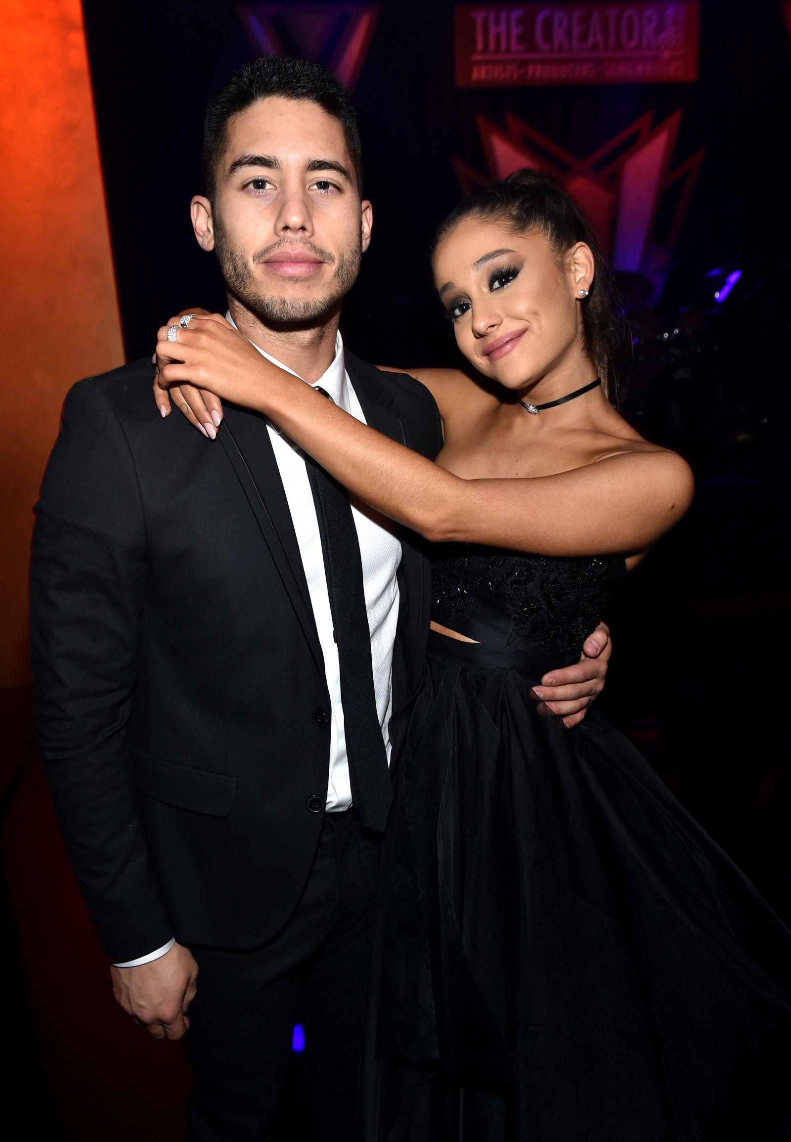 LOS ANGELES CA FEBRUARY 13 Ricky Alvarez and recording artist Ariana Grande attend The Creators Party Presented by...