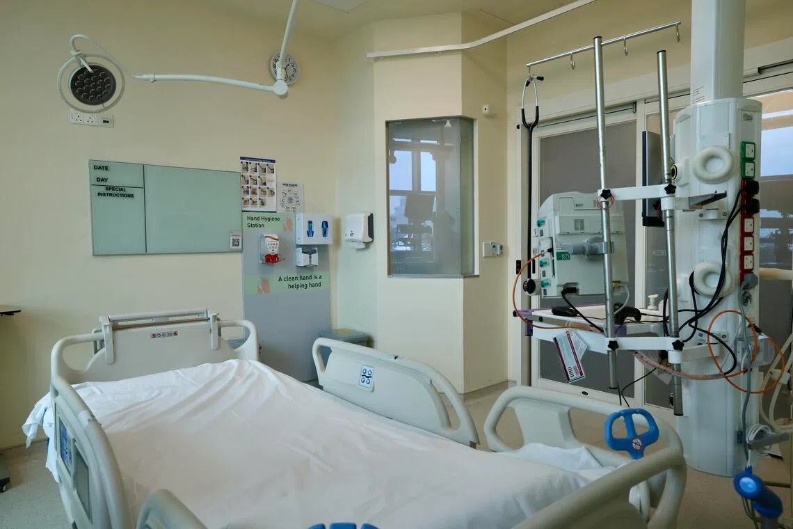 To reduce contamination risks while cutting water and energy usage, Ng Teng Fong General Hospital has removed traditional water taps and sinks in 44 of its 74 adult ICUs.