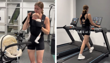 Influencer mum criticised for taking her baby to the gym at night