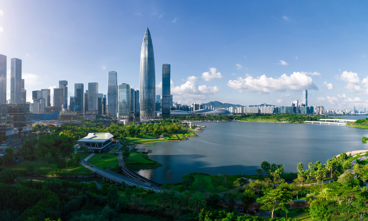 Aerial view of Shenzhen's CBD area in South China's Guangdong Province File photo: VCG