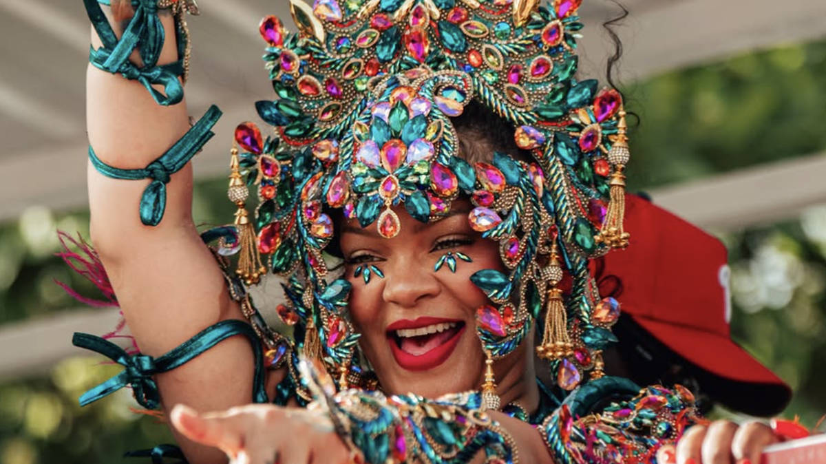 Rihanna returns to Barbados' Crop Over festival in dazzling carnival costume
