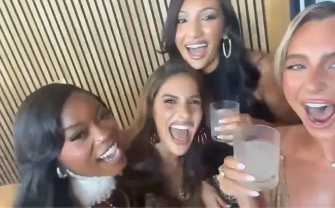 Inside the Love Island reunion: Angelista Gunda , Mica Harris, Jasmine Muller, and Yasmin Hadlow pictured together.