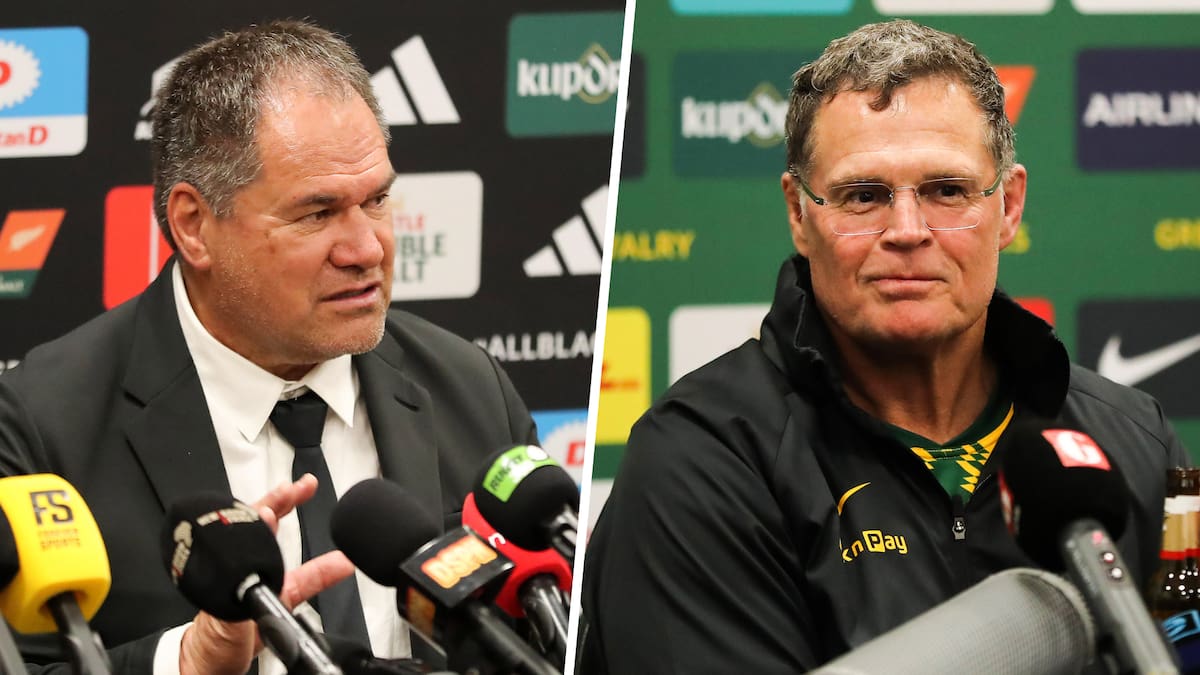 All Blacks v Springboks: Rassie Erasmus plans pre-test beer with Dave Rennie