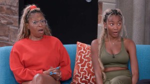 BIG BROTHER on the CBS Television Network and streaming on Paramount+ (live and on-demand for Paramount+ with SHOWTIME subscribers, or on-demand for Paramount+ Essential subscribers the day after the episode airs)* Pictured: LaTrice Verrett and Taylor Brown. Photo: CBS ©2026 CBS Broadcasting, Inc. All Rights Reserved. Highest quality screengrab available.