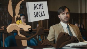 Wile E. Coyote and Will Forte in 'Coyote vs. Acme' (Credit: Ketchup Entertainment)