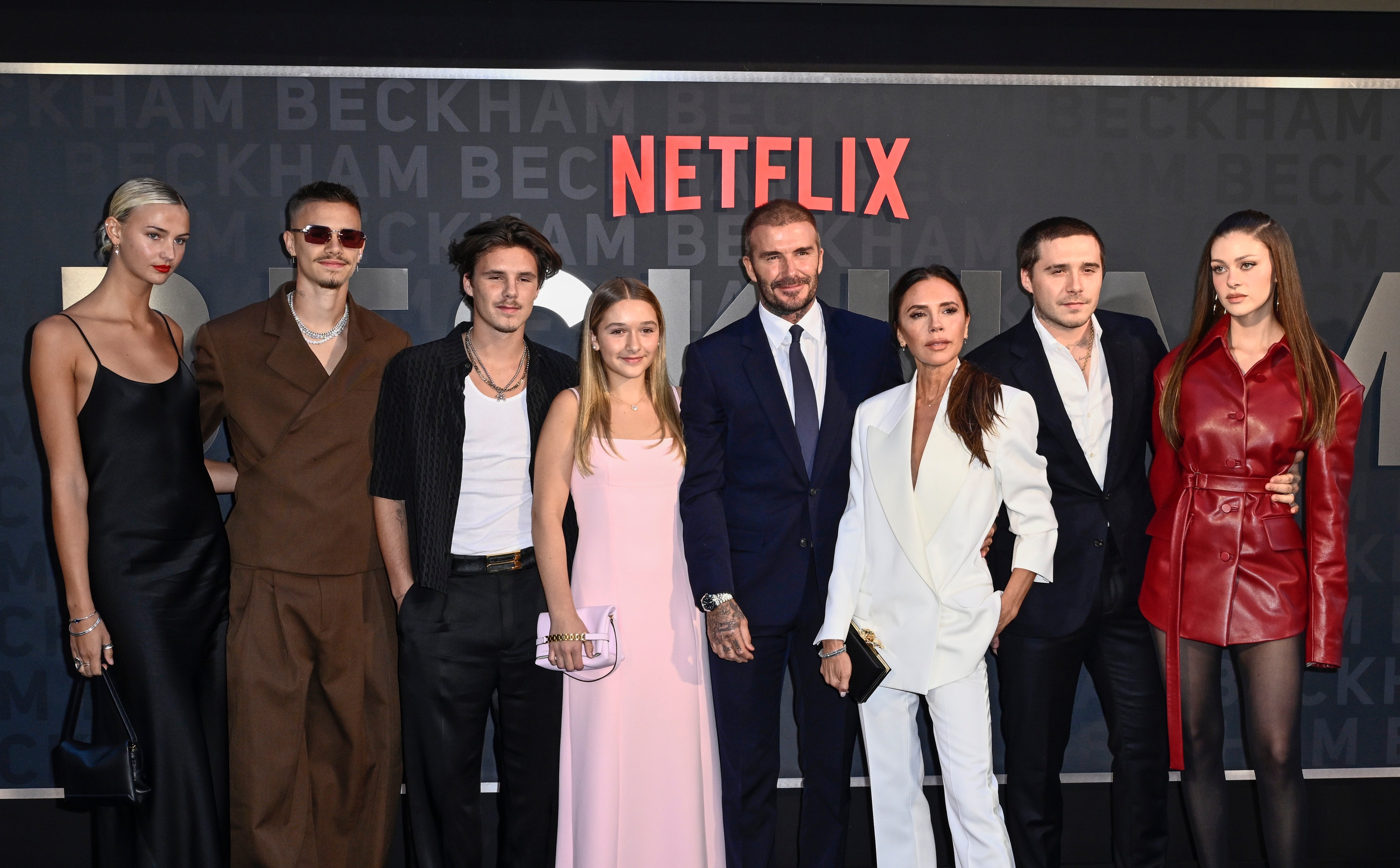 Brooklyn and his wife Nicola (right) are still estranged from the rest of the family