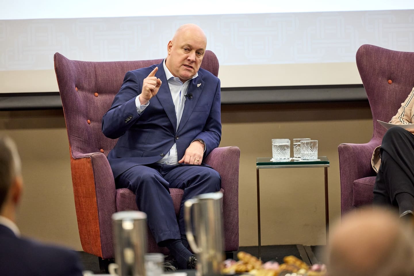 Prime Minister Christopher Luxon at a Rotorua Business Chamber event on Friday. Photo / Michelle Cutelli Photography