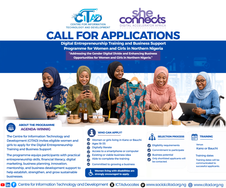 Call For Applications: Digital Entrepreneurship Training and Business