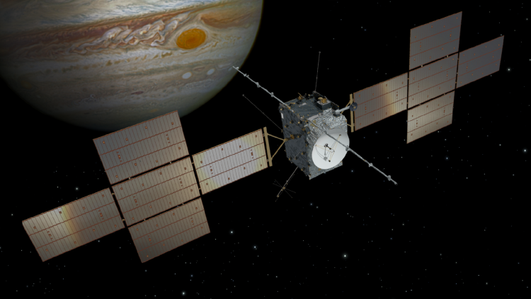 Artist's impression of the ESA JUICE spacecraft. (Credit: ESA)