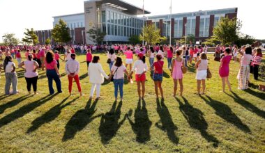 On Aug. 20, people advocating for better mental health services held hands as they gathered outside Plymouth Superior Court in support of Lindsay Clancy.