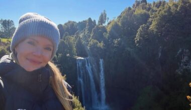 White Lotus star Meghann Fahy shares Huka Falls photos from NZ trip with Leo Woodall