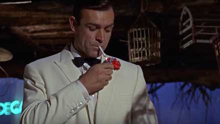 Sean Connery as James Bond in a screenshot from Goldfinger