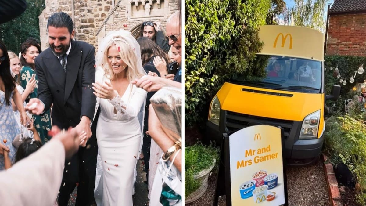 British actress Emily Atack hires McDonald’s van to serve wedding guests McFlurries