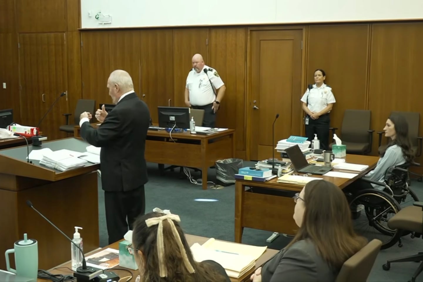 Kevin Reddington speaks to the judge at the start of Day 11 of the Lindsay Clancy murder trial at Plymouth Superior Court in Plymouth, Monday, Aug. 11, 2026.