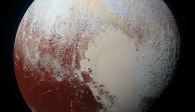 Pluto as seen by New Horizons during its 2015 flyby. Sputnik Planitia is a heart-shaped region that appears to be resurfaced by upwelling liquid nitrogen from below. That action creates what look like convection cells outlined by darker lines that could be flow channels. Credit: NASA/JHU/APL/New Horizons mission