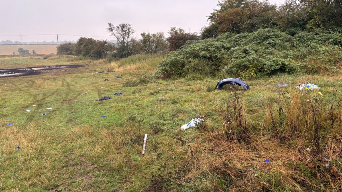 GVs of a field at Haswell, County Durham, where cars were torched at a memorial event for Michael Cahill, one of the men who died in the VW Passat in the A66 crash. Picture date: Friday August 28, 2026. PA Photo. Photo credit should read: Tom Wilkinson/PA Wire