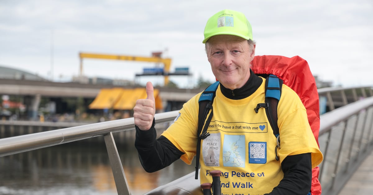 After battling bipolar disorder, depression and addiction, man arrives in Belfast during 4,800km trek – The Irish News