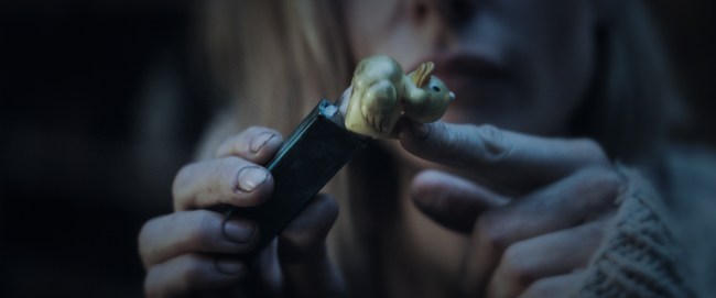 Close up of a duck shaped pez dispencer in 'Silo' 