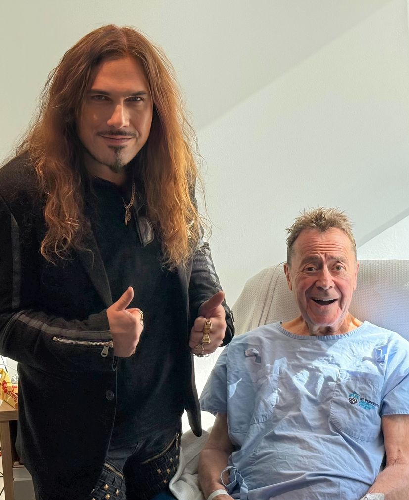 Steve Ravić with Charles Billich in hospital