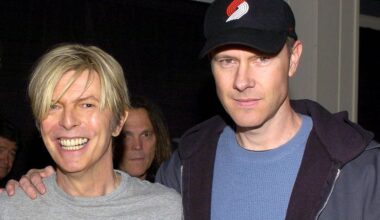 David Bowie and Page Hamilton in Los Angeles on April 22, 2004