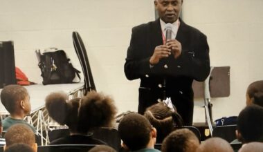 Lovett Hines seen teaching students at the Kimmel Center. Still from 'Philadelphia Sensei: Lovett Hines,' Donn Thompson Morelli's short film which screens on Sunday afternoon as part of the BlackStar Film festival.
