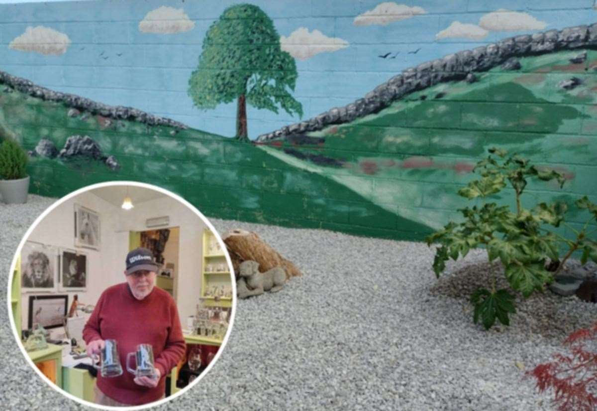 Owner of Art on Glass in Newark paints Sycamore Gap Tree-inspired mural at his home in Coddington
