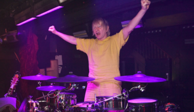 Zak Starkey on stage in 2023