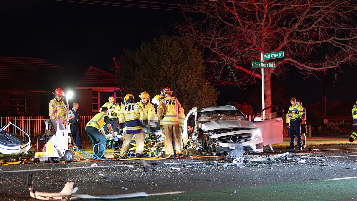 West Auckland crash: Two people seriously injured, man rescued from wrecked car