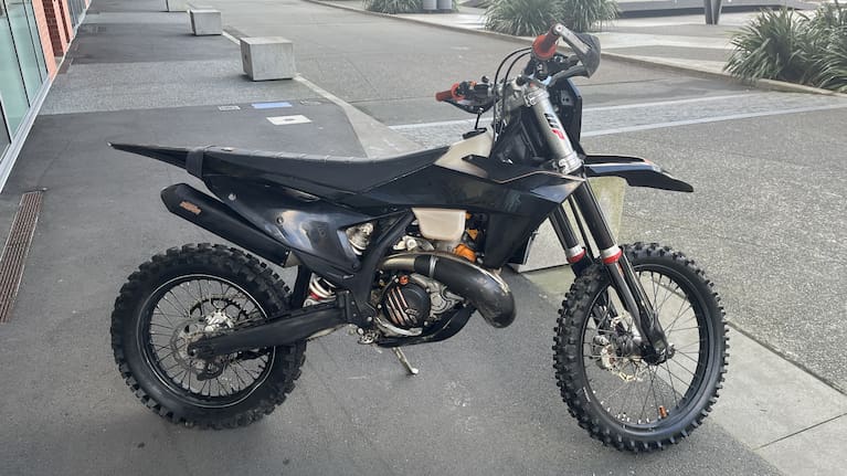 A dirt bike recovered by police in Wellington.