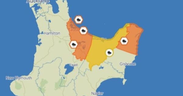 Heavy rain warnings for eastern regions of the North Island