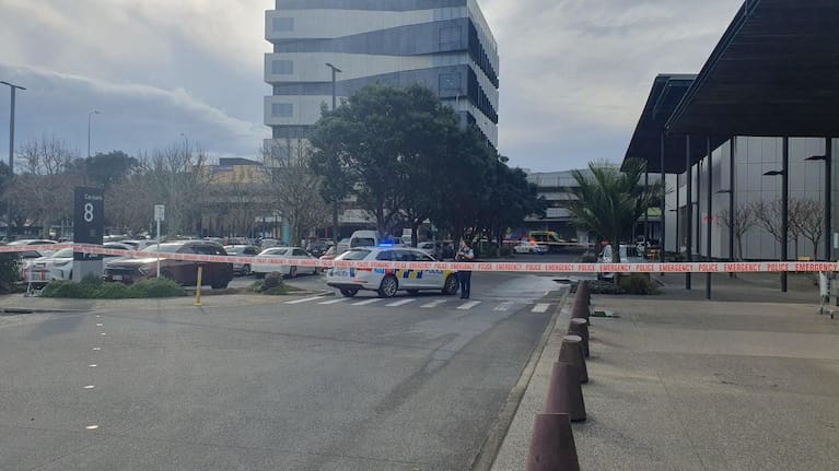 A police cordon around Auckland's Sylvia Park.