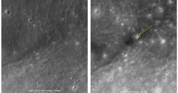Satellite captures before and after views of rocket's crash into moon
