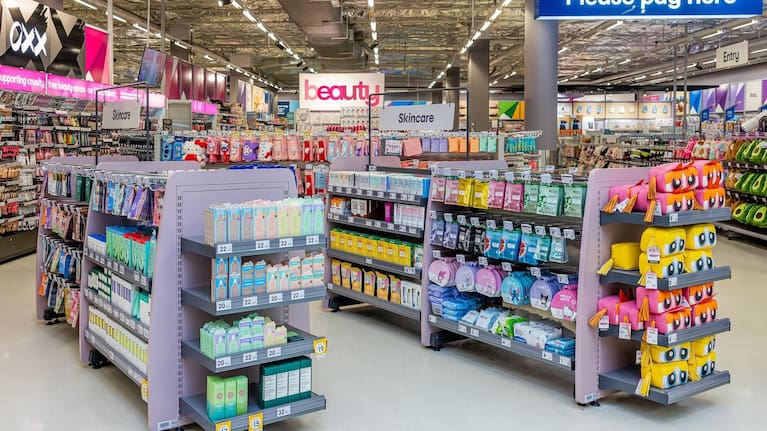 A store from Australia with checkouts at the front.