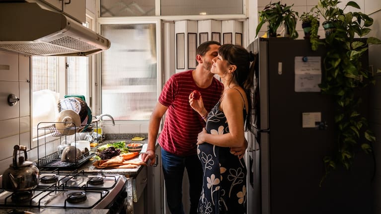 A young couple expecting their first child (File image).