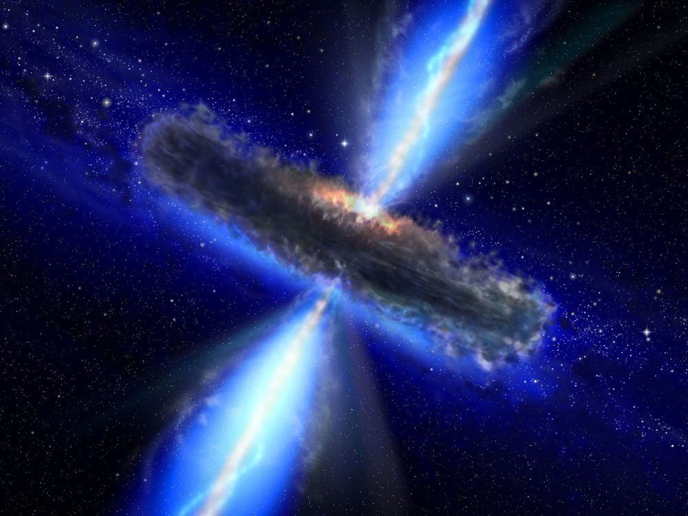 This artist's illustration shows a young star inside a dense protoplanetary disk. Powerful magnetic fields generated by the young star's accretion generates powerful jets and winds that help dissipate gas in the disk. New research shows that planets are in a race against time to form before the gas dissipates. Image Credit: ESA/NASA, the AVO Project and Paolo Padovani.