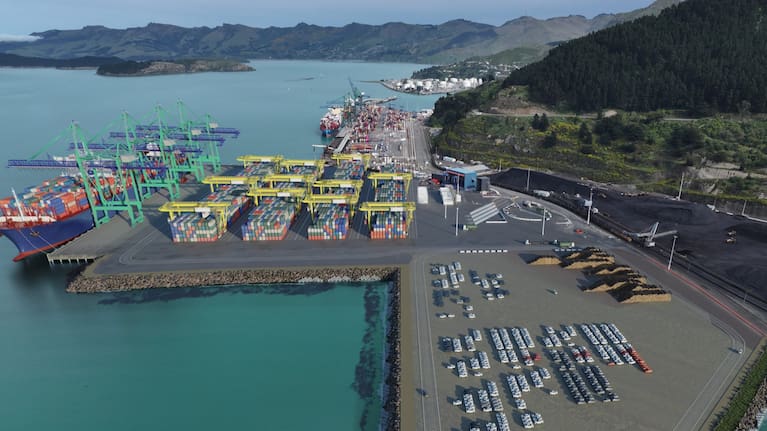 An artist's impression of the Lyttelton Port expansion.