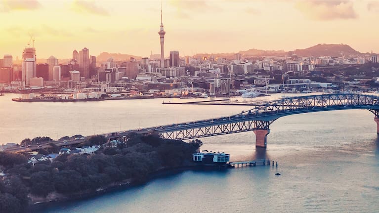 Auckland skyline with harbour bridge visible (file image).