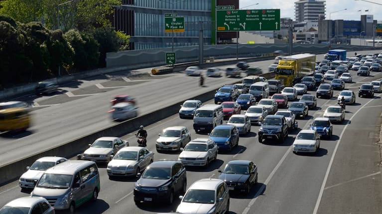 A clogged Auckland motorway.