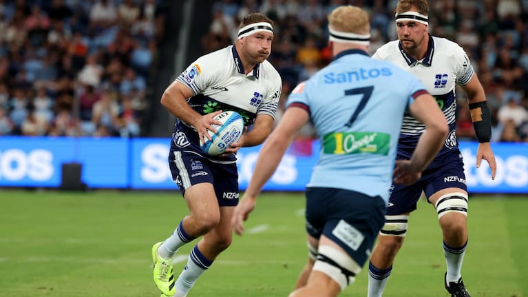 Bradley Slater in action for the Blues in this year's Super Rugby competition.