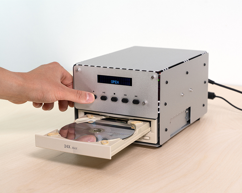 used CD-ROM drives find new life inside modular aluminum audio player - 2